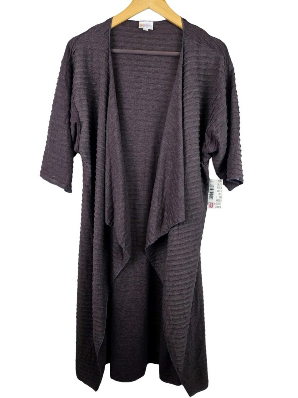 LuLaRoe Shirley Women's Kimono Size Small Purple Open Front Half Sleeve Cardigan